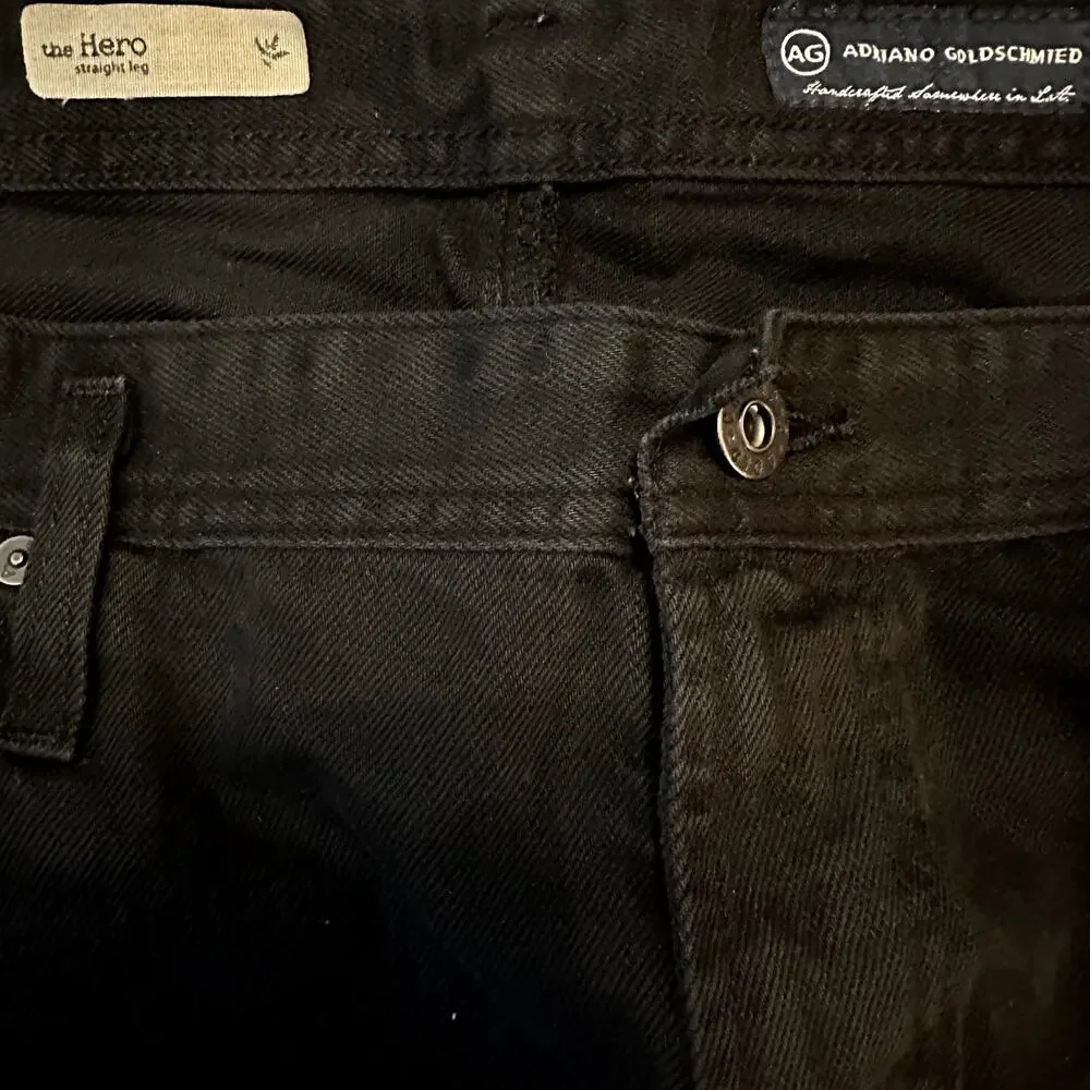 AG Adriano Goldschmied The Hero Straight Jean 100% Cotton Relax Fit Black 40x35